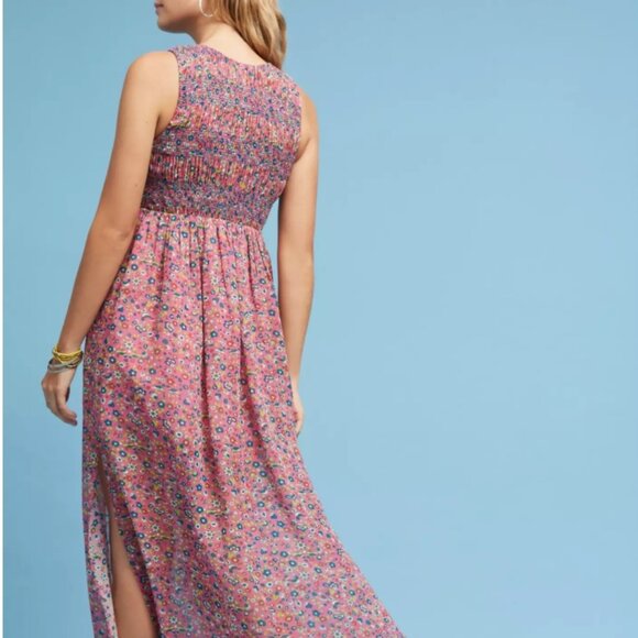 Anna Sui Floral Pink Sleeveless Dress Size 6 - Picture 11 of 12